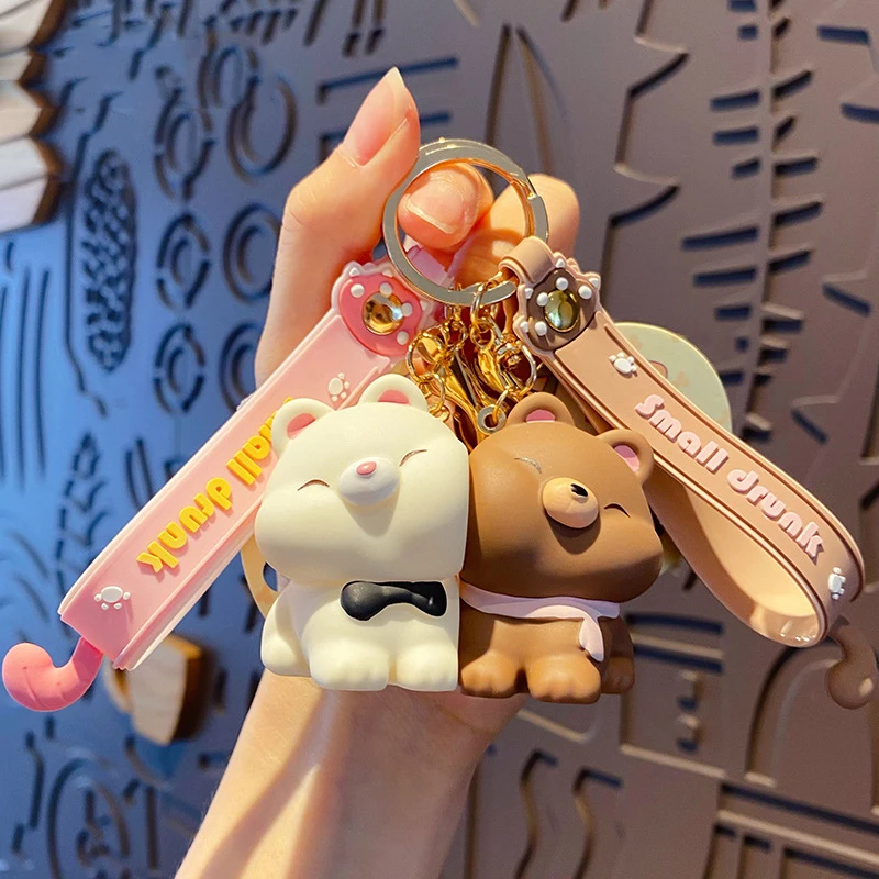 Cute Brown Bear Cony Key Chain Couple Key Ring Bag Pendant Car