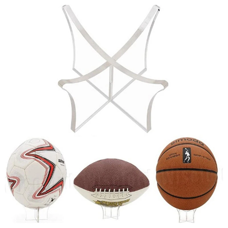 1PC New Multi-function Acrylic Display Stand Bowling Rugby Basketball Soccer Ball Bracket Holder Acrylic Rack Support Base 2