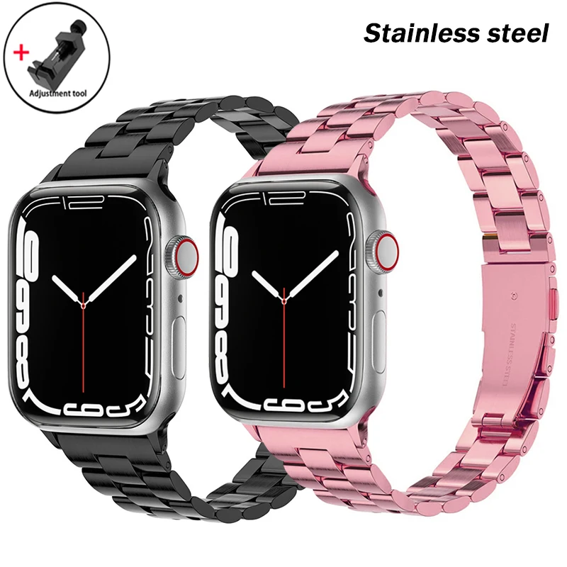 

Тонкий ремешок для apple watch ultra 49 мм series 9 8 7 6 5 4 3 Se 41 мм/45 мм 42 мм/38 мм, браслет из нержавеющей стали для iWatch band 44 мм 40 мм