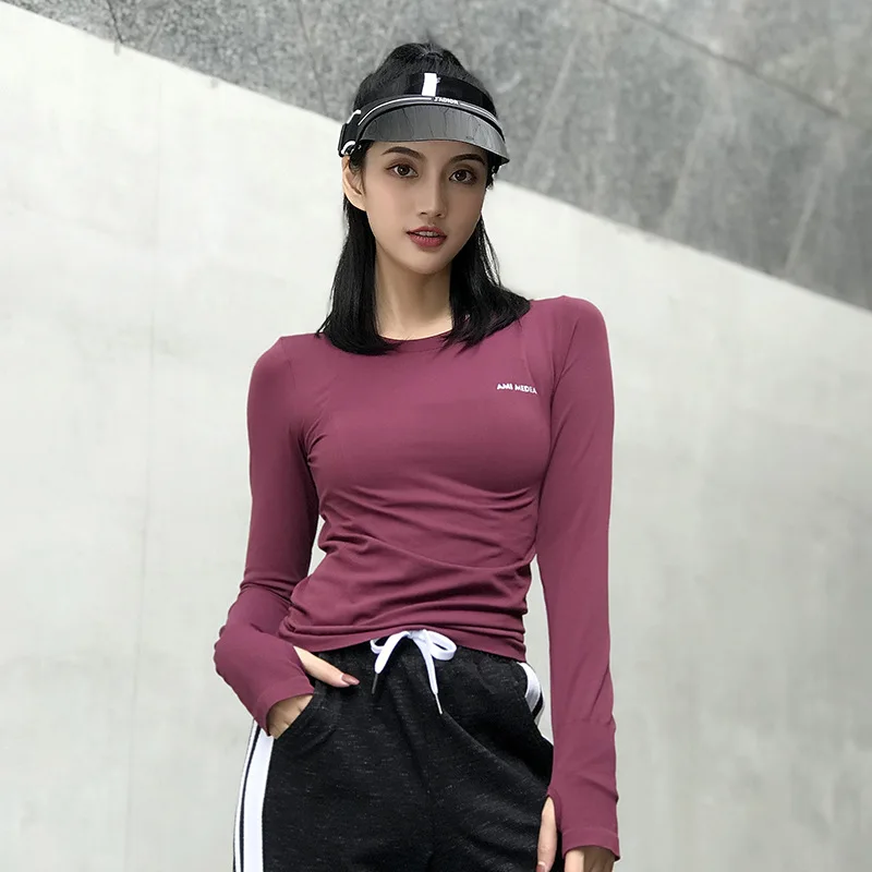 Fitness Top Women's Tight Fitting sports Long Sleeved Yoga Suit Spring Autumn Running Training Clothes Gym Exercise T-shirt Yoga 5