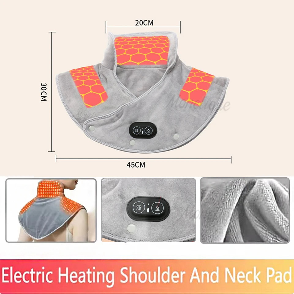 Shiatsu Neck Massage Shawl Electric Heat Neck Pad Deep with Heat Tissue Kneading Shoulder Back Muscles Relaxer for Office Home