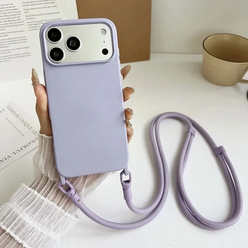 Sleek Crossbody Silicone Lanyard Phone Case with Air Shockproof Protection