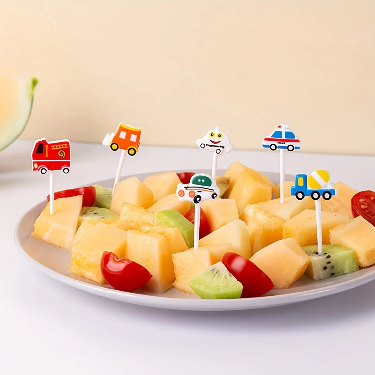 6pcs set Food Picks Cartoon Design for Toddler Children
