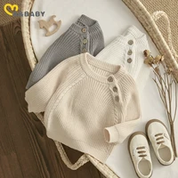 ma&baby 0-3Y Newborn Infant Toddler Baby Boy Girl Sweaters Knit Button Long Sleeve Soft Tops Pullover Fall Winter Clothing 1