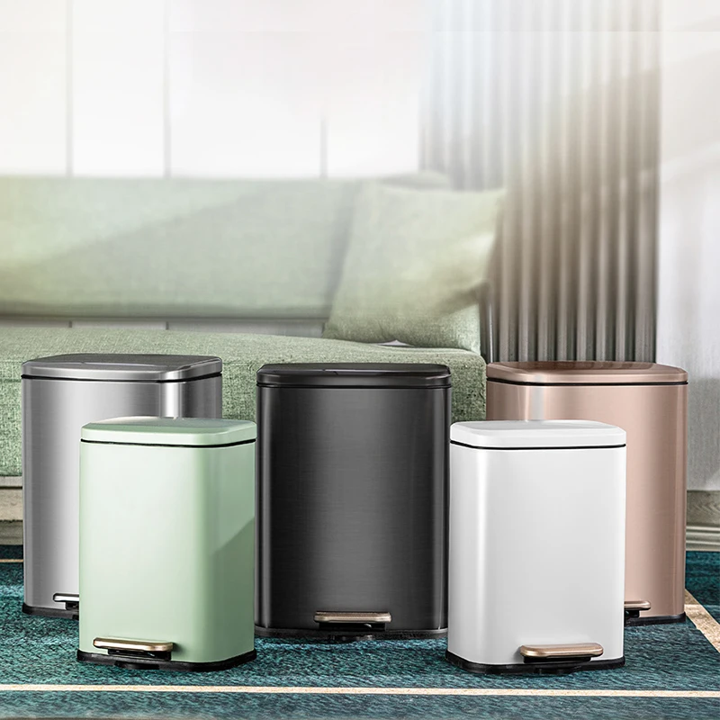 

Bathroom Kitchen Trash Can Stainless Steel Pedal Recycling Trash Can with Lid Narrow Waterproof Trash Can Bathroom Accessories