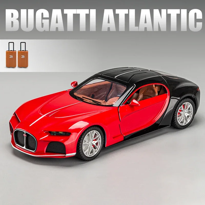 

Модель автомобиля Bugatti Atlantic Supercar 1:24, игрушечная машинка из сплава, литье под давлением, литье под давлением, звук и фотомагнитола, игрушечный автомобиль