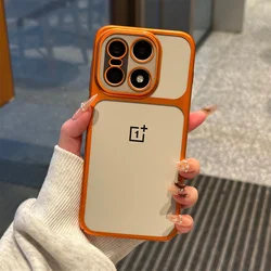 Matte Transparent Slim Anti - Fall Protective Phone Case with Frosted Clear Design for OnePlus Ace 6 (Orange)