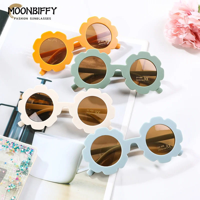 

Kids Cute Sun Flower Round Sunglasses Boy Girls Lovely Baby Sun Glasses High Quality Goggles Summer UV400 Eyewear Oculos De Sol