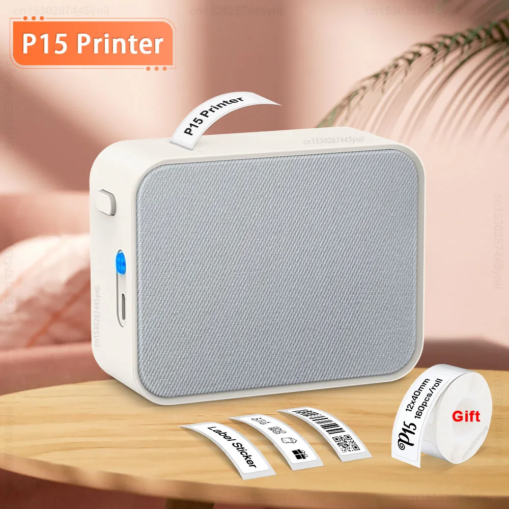 Термопринтер для этикеток P15, портативный мини-аппарат для изготовления этикеток на клейкой основе, аналогичен D11, D110, Marklife, P15, P12, Phomemo, D30, этикеток «сделай сам»