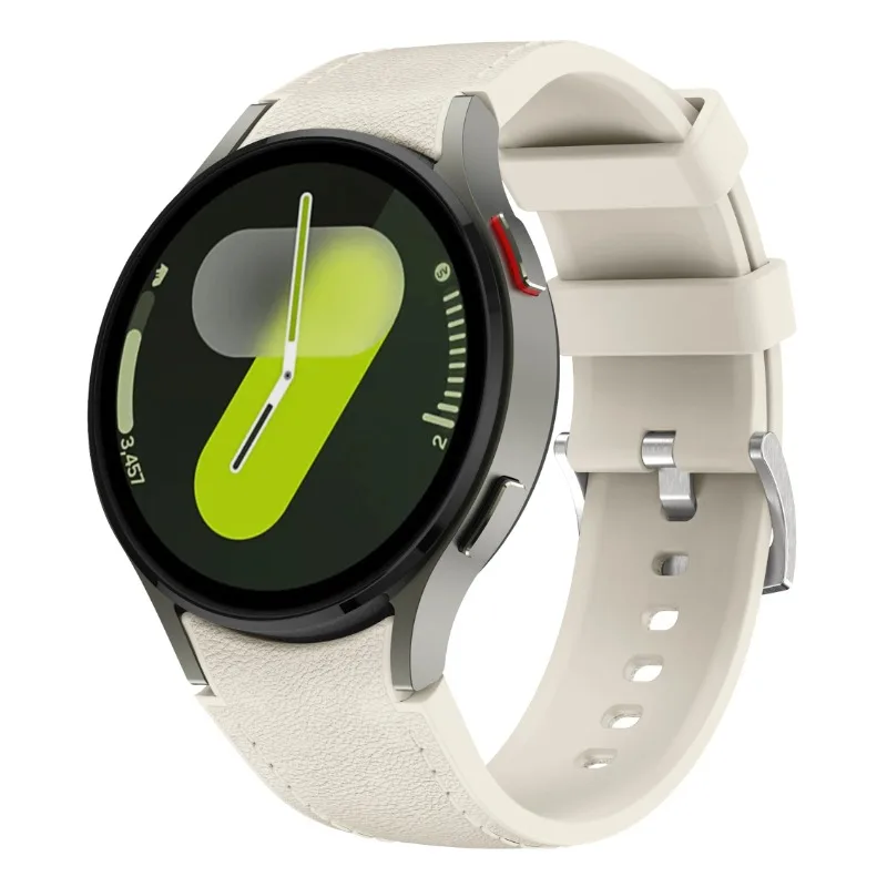Dual-Material Premium Watch Strap - Silicone and Leather Bracelet Wristband