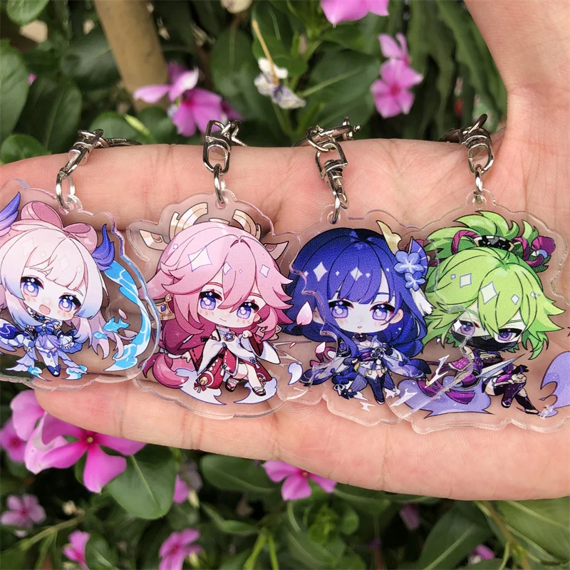 Genshin Impact Yae Miko Kaveh Baizhu Wanderer Keychain Figure Badge Anime Game Cosplay Accessories