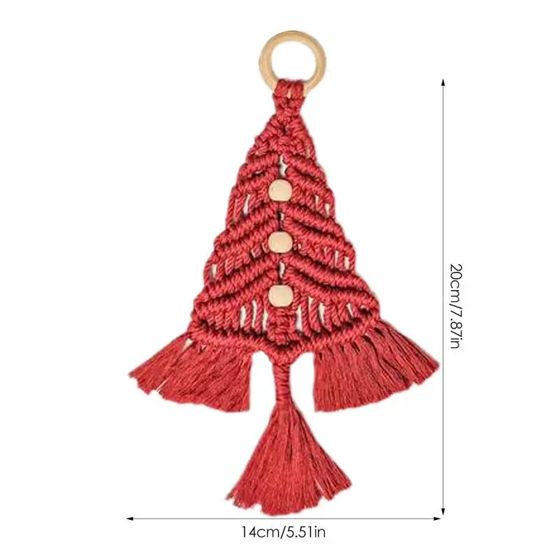 Macrame kit 3pcs Christmas Tree Macrame Kit Handmade Cotton Rope Twisted String DIY Material Cotton Thread