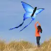 Large135cm Blue Butterfly LED Kite Single Line Bird Kites For Children Adults Outdoor Fun Animal Toy With Hand Line Factory 6
