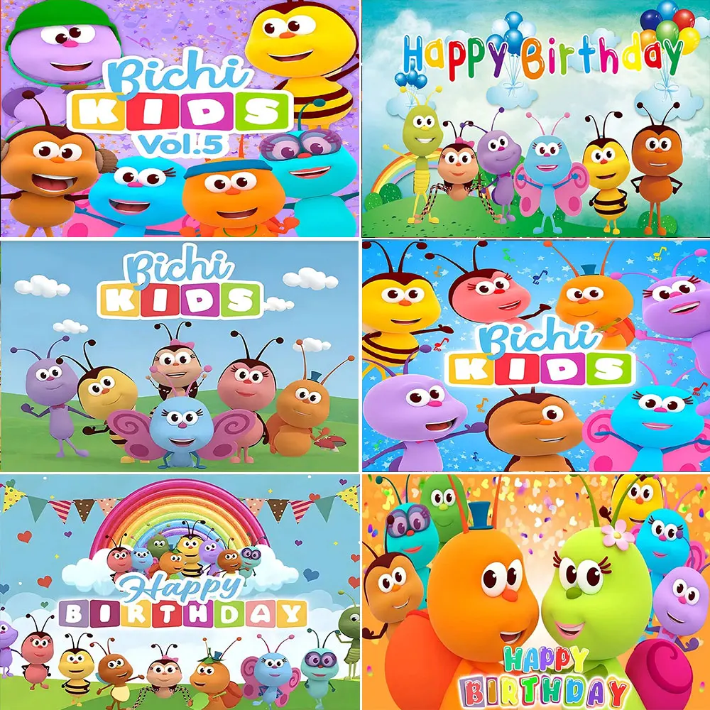 Фон Bichi для детского дня рождения, тематическое украшение на заказ, баннер с радужным муравьем для друзей, реквизит для фотосъемки мальчиков и девочек