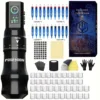 Tattoo Kit POSEIDON High Quality Tattoo Pen Kit For Permanent Makeup Tattoo Machine New Cool Tattoo Power Supply Tattoo Gun Kit 2