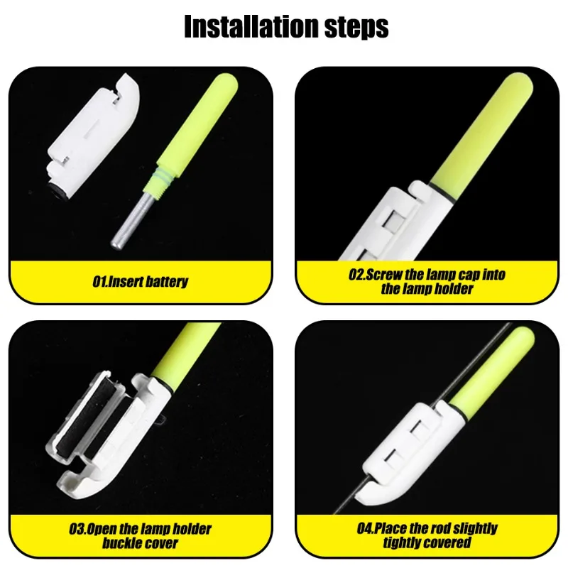 Night Fishing Electronic Rod LED Light Stick Luminous Glow Waterproof Rock Fishing Float Tackle Accessories CR322/ CR425 Battery