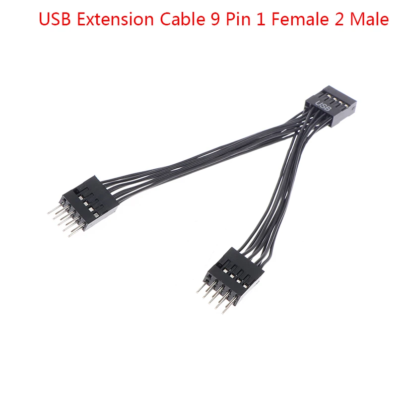 1Pc Computer Motherboard USB Extension Cable 9 Pin 1 Female To 2 Male Y
