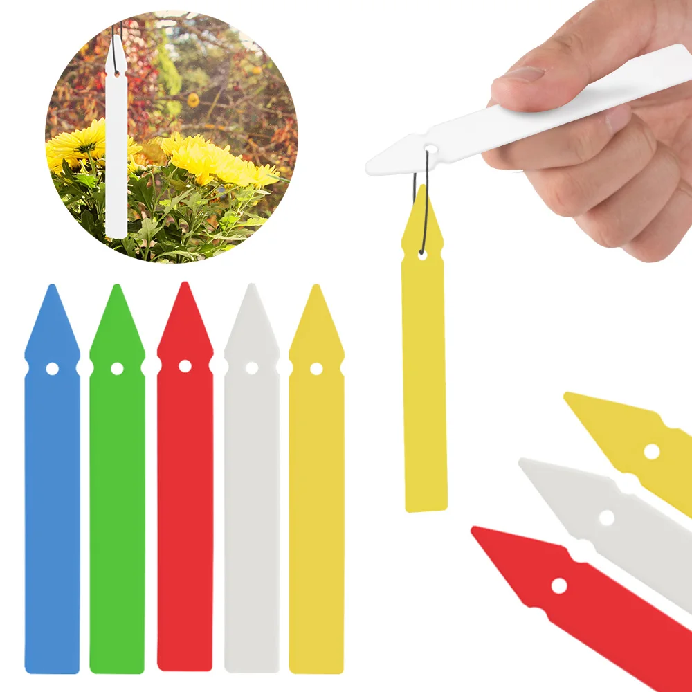 10-100PCS Good Quality Thick Plastic Plant Stake Markers Decoration Garden Tool Tags Nursery Waterproof Labels Hanging with Hole