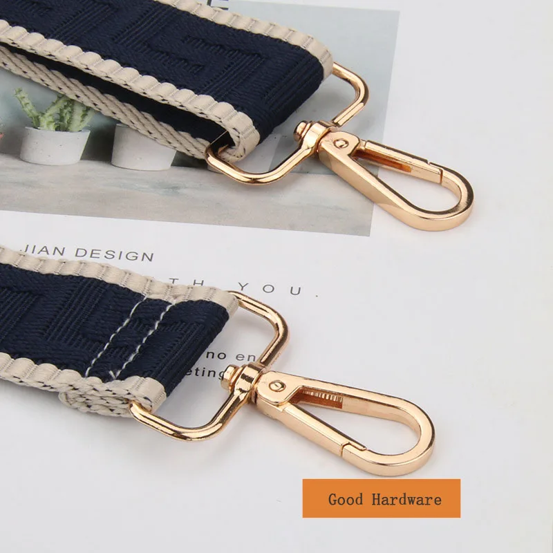 Thick Leather Strap for Handbag With Golden Clasp Hardware 