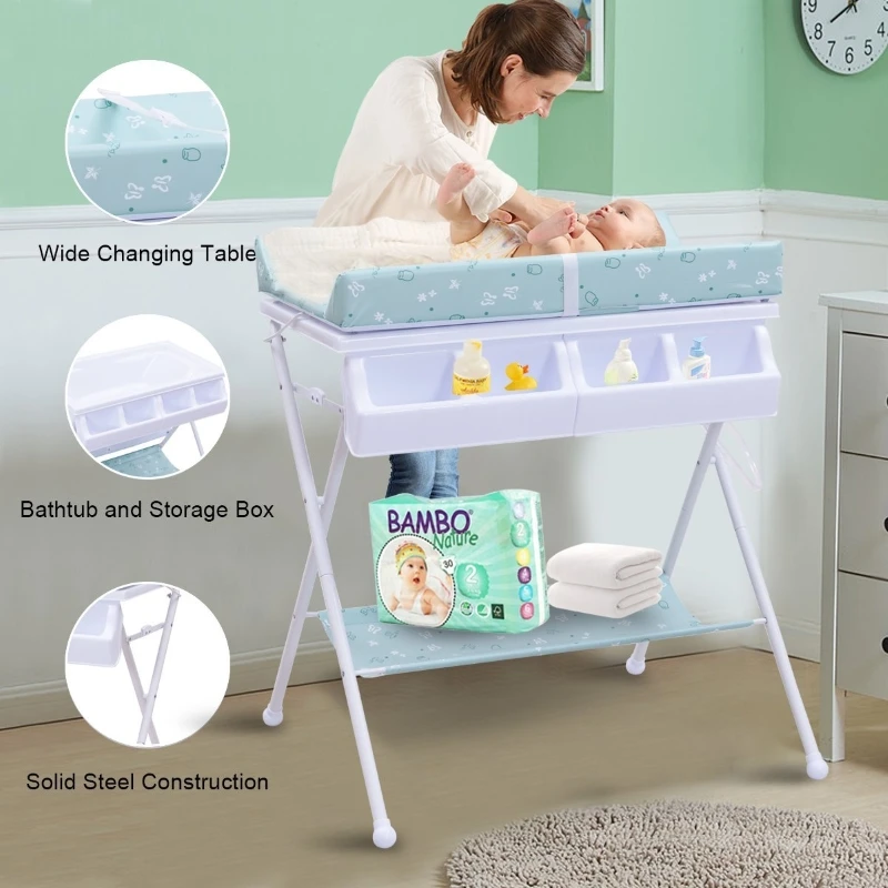 Baby Diaper Changer Foldable Care Bed Massage Table Bath Platform Touch