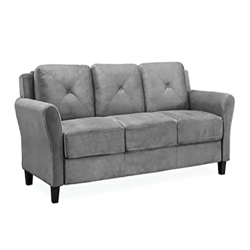 

Modern Chic Harrington Button Tufted Sofa Set Easy Assembly Soft Plush Cushions Movie Lounge Grey Home Décor Relax Cozy TV Time