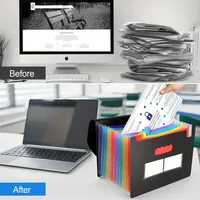 Rainbow 12-24-37Pocket Expanding File - A4 Accordion Folder, Portable Document/Bill/Receipt Holder for Organizing 6