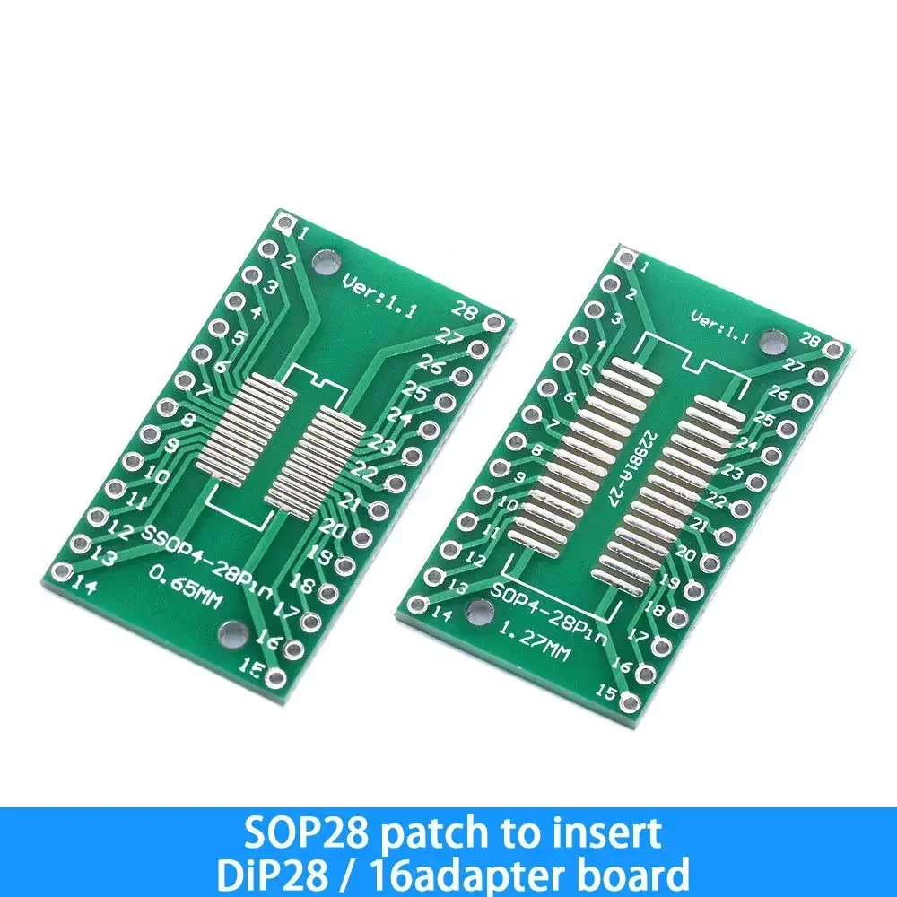 PCB Board 10PCS Universal SOP8/SSOP10/SOP14-SOP28 to DIP/SMD Adapter Socket&Board Kit (0.65mm/1.27mm Pitch) for SOIC/TSSOP IC Prototyping