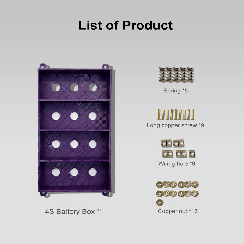 DIY 32700 Weld-free Battery Box/Battery Case//Holder Pure Copper 22A High Curren