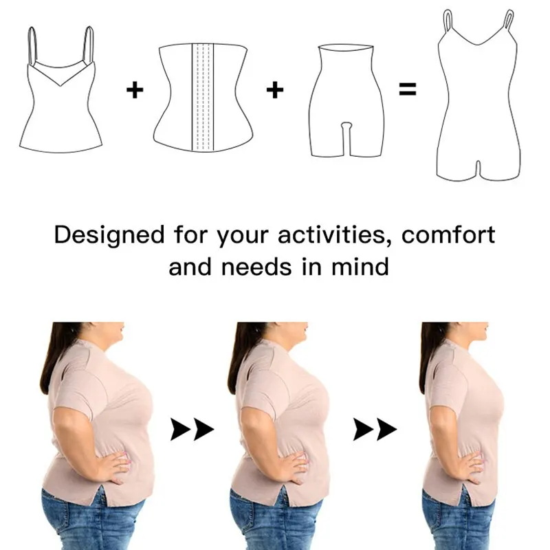 Women Bodysuit Shapewear Full Body Shaper Tummy Control Slimming Sheath Butt Lifter Push Up Thigh Slimmer Abdomen Shapers Corset waist trainer shapewear panties