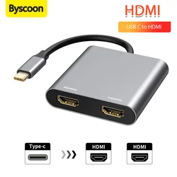 4K Dual HDMI USB C Adapter (Grey)