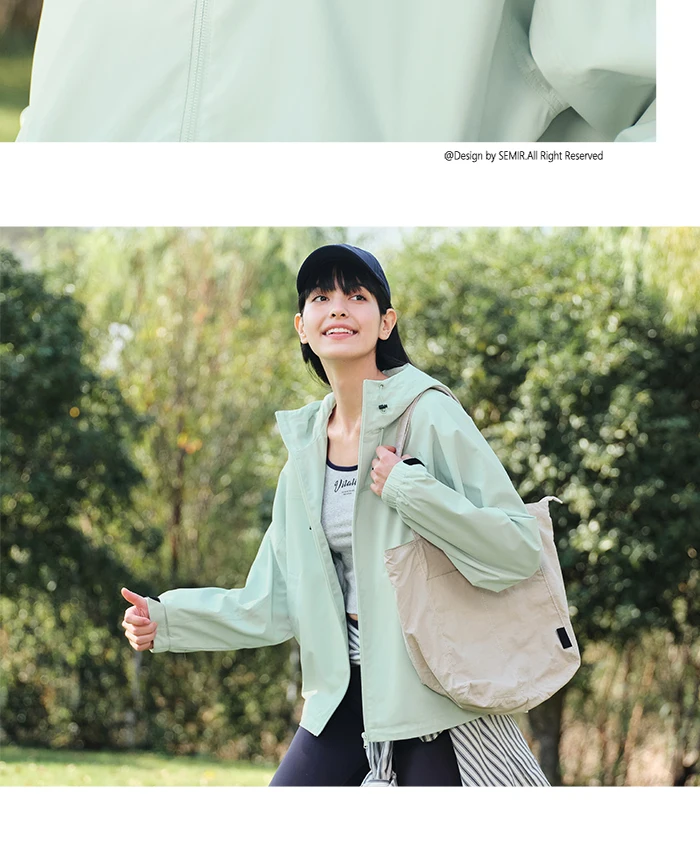 Jacket Women Mid-Length Loose Embroidered Casual And Versatile Spring New Three-Proof Hooded Jacket