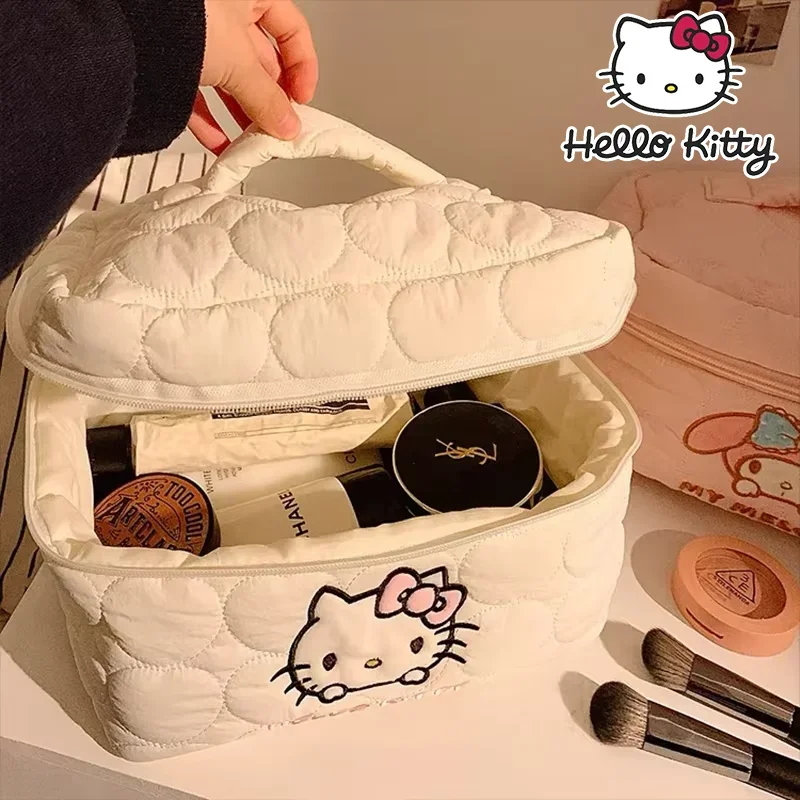 Sanrio Hello Kitty Makeup Bag Large Capacity Portable Travel Storage Girl Gifts