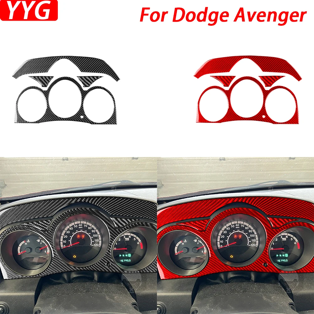 

For Dodge Avenger 2008 2009 2010 Carbon Fiber Dashboard Speedometer Panel Trim Cover Car Interior Decoration Accessories Sticker