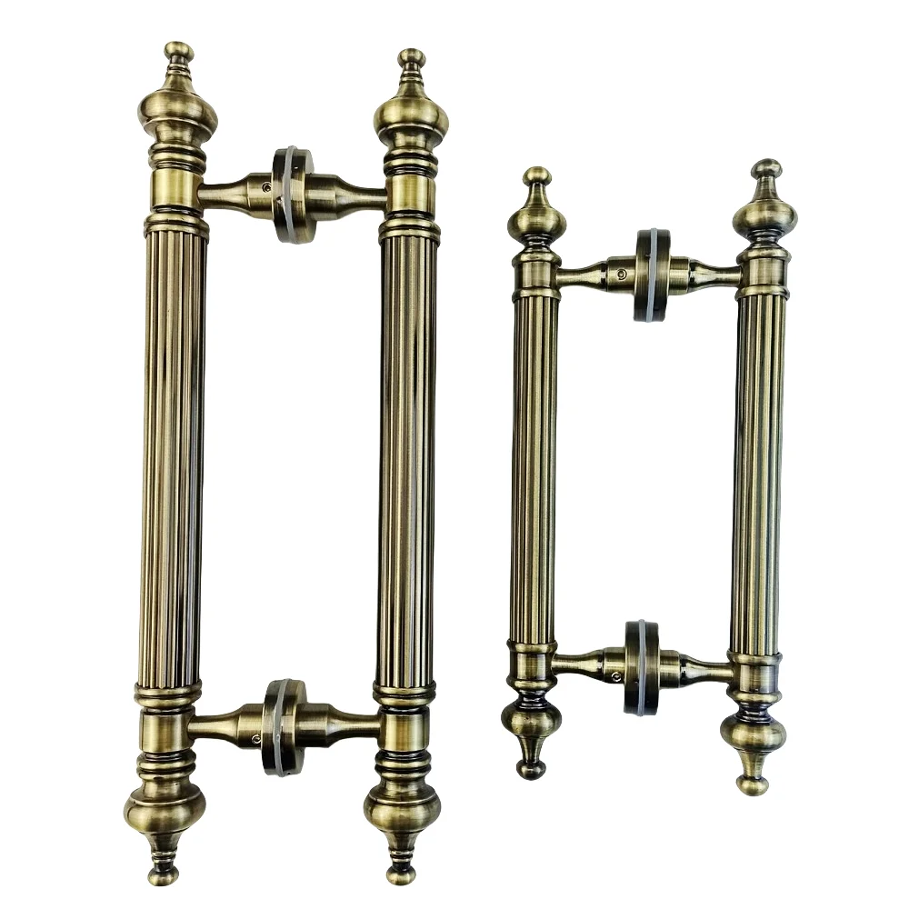 Maçaneta de Porta de Vidro do Banheiro para Móveis Punho de Madeira Punho de Bronze Quarto Restaurante Porta Deslizante Gate Pull 345 mm 460 mm