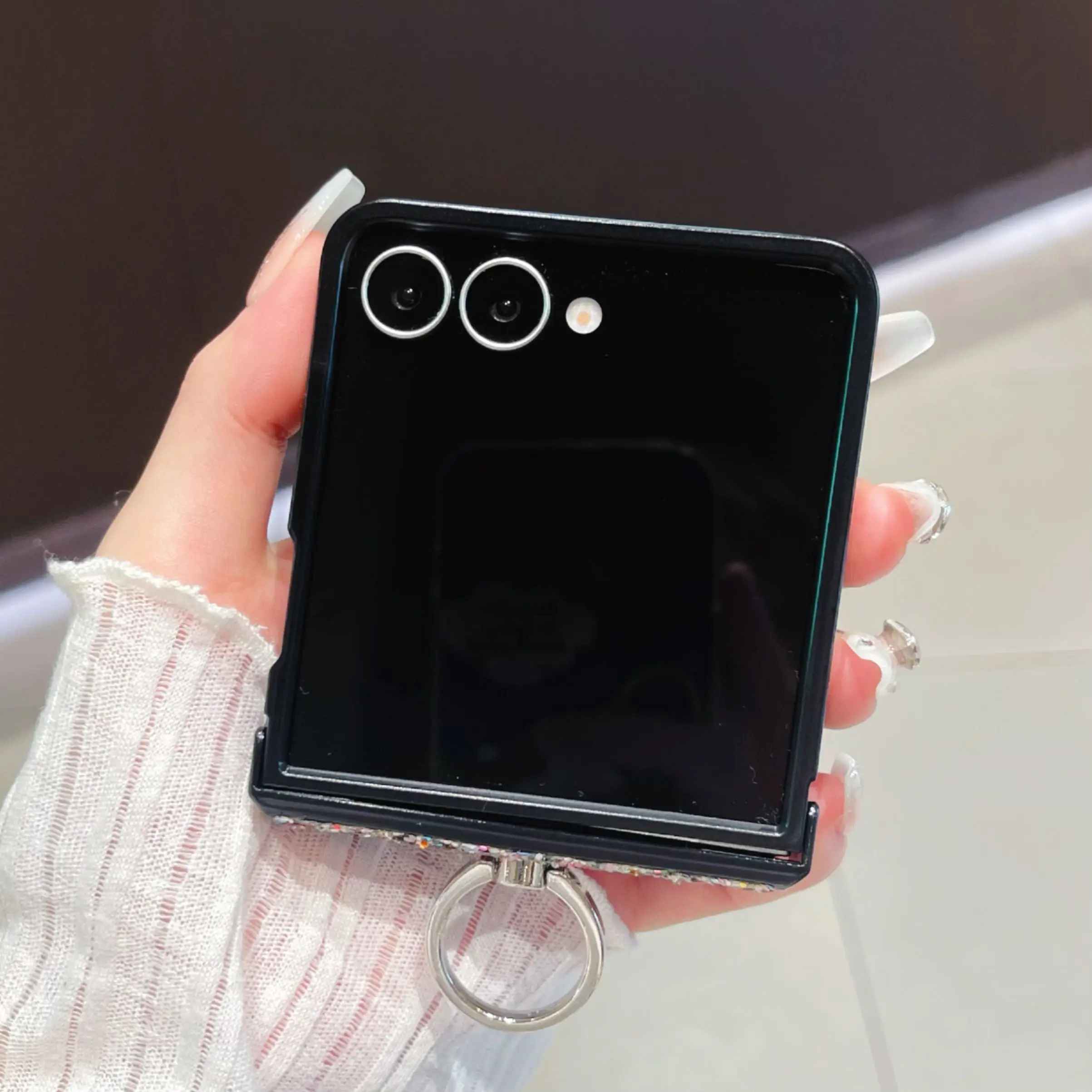 Shining Glitter Magnetic Ring Bracket Case for Samsung Galaxy Z Flip Series