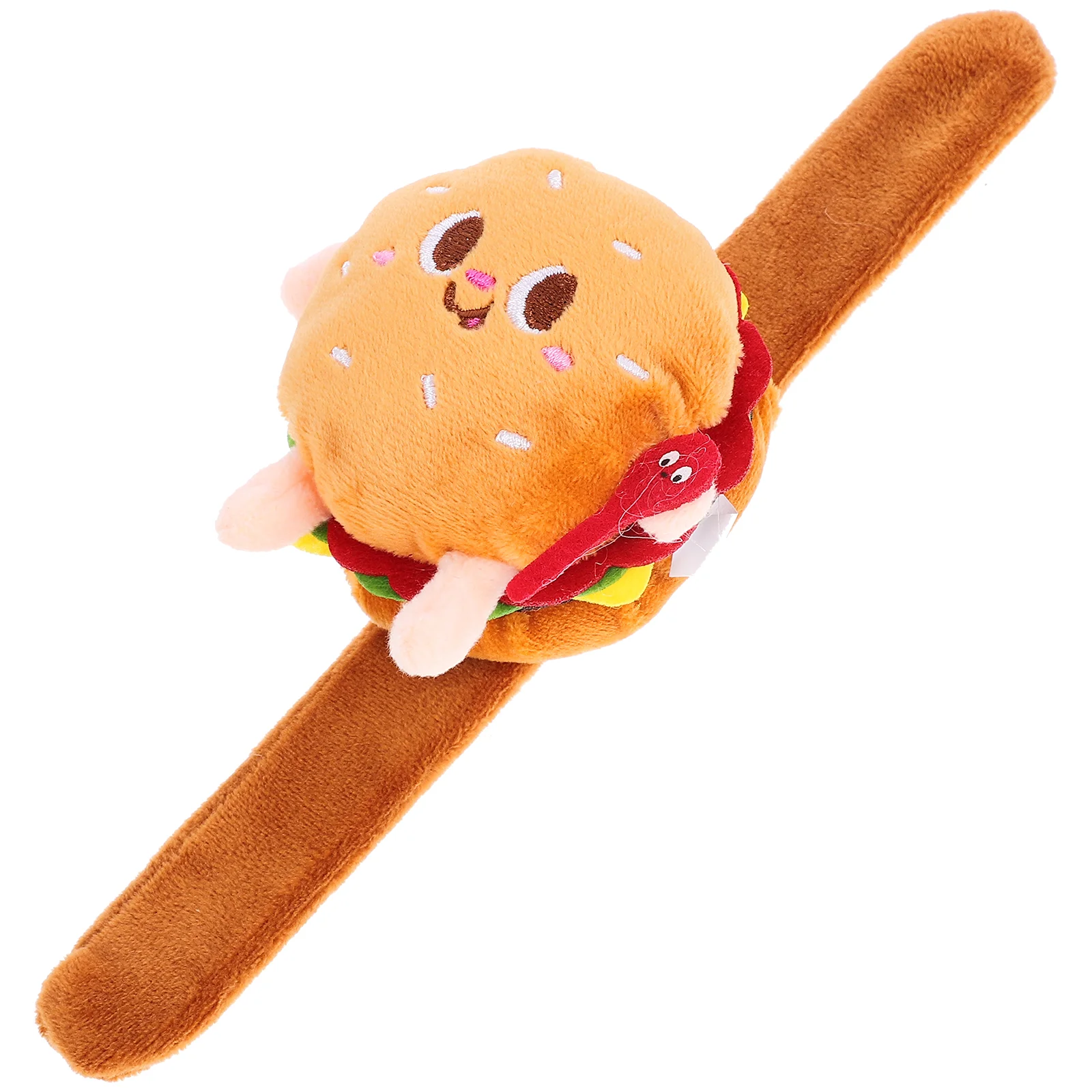 

Plush Slap Wristband Bracelet Snap Band Stuffed Burger Wristband Toy Adorable Slap Bracelet