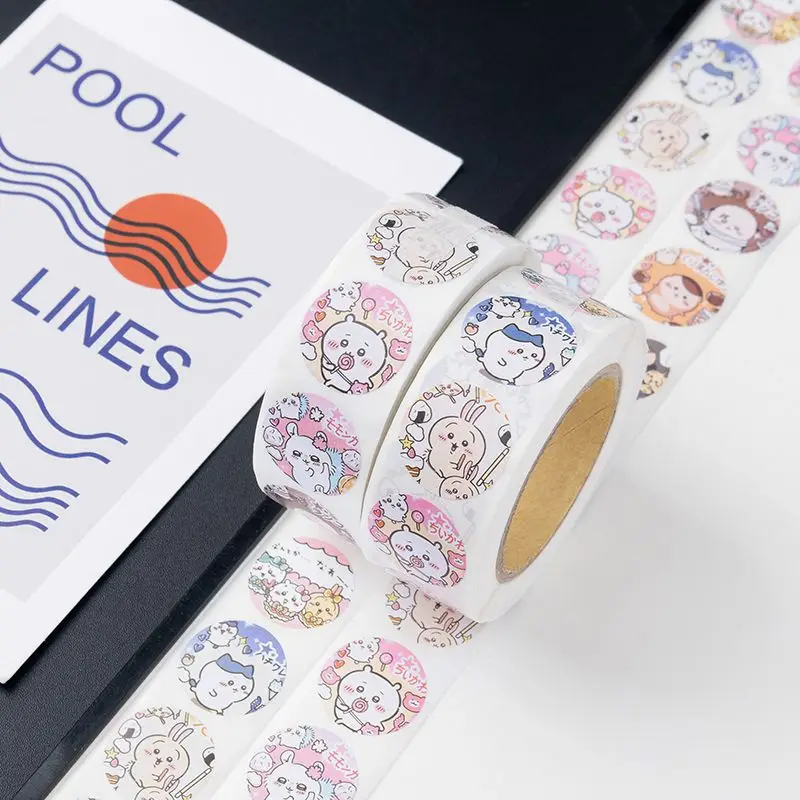 

500 Sheets Chiikawa Stickers Kawaii MINISO Cute Anime Toys Usagi Girls Diy Creative Stickers Student Notes Decorate Fun Gifts