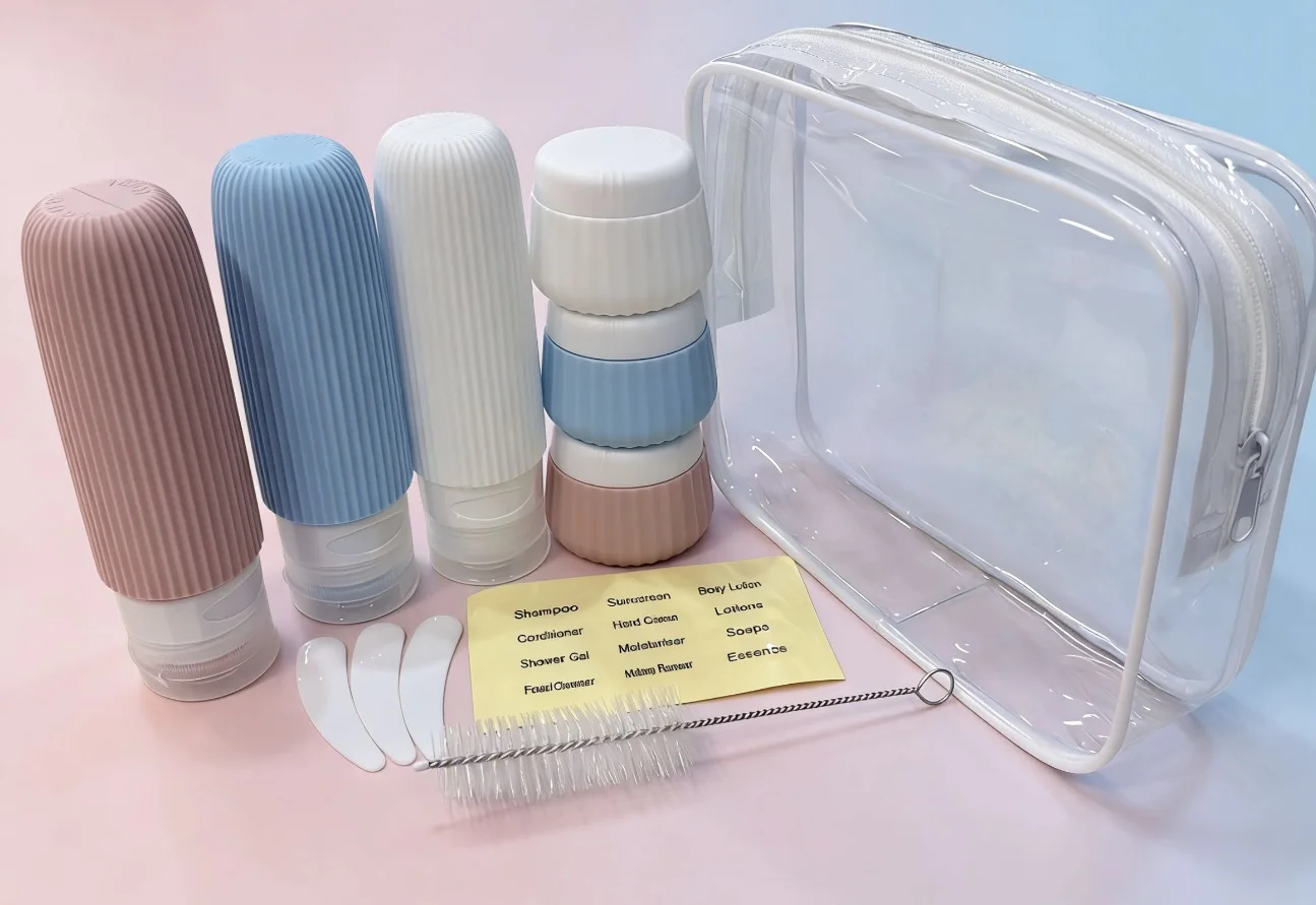 12-Piece Leak-Proof Travel Toiletry Kit with Bag and Accessories