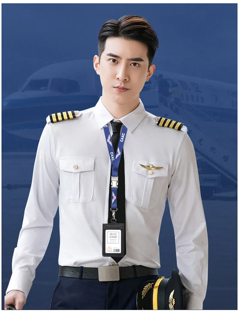 Aviation Flight Attendant Neck Lanyard Badge Holder Genuine Leather Staff Work Business Air Hostess Name Tag Id Cards Badg wallet card holder card holder credit card holder id card holder business card holder