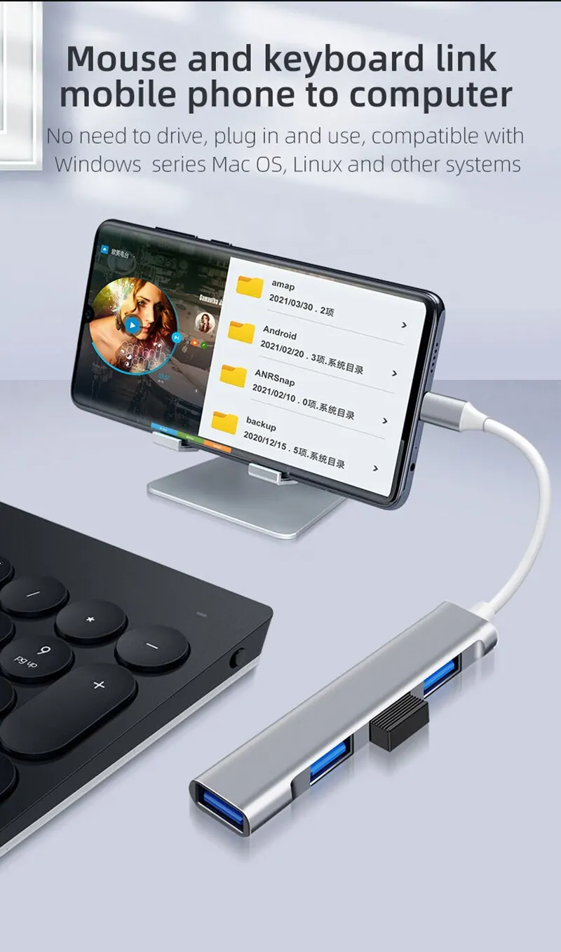 Hub USB Type-C à Haute Vitesse de Transmission avec 4 Ports-3