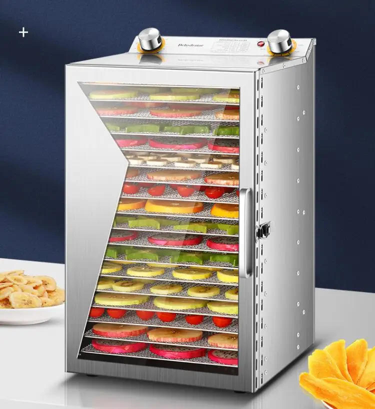 Mechanical 12/18 Trays Stainless Steel Dried Banana Fruit Food Dehydrator Machine for Sale