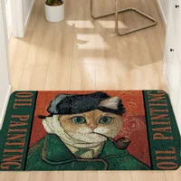 World Famous Painting Cat Modern Home Decoration Accessories Outdoor Doormat Entrance Door Mat Entrance Out Home Decor Items 1