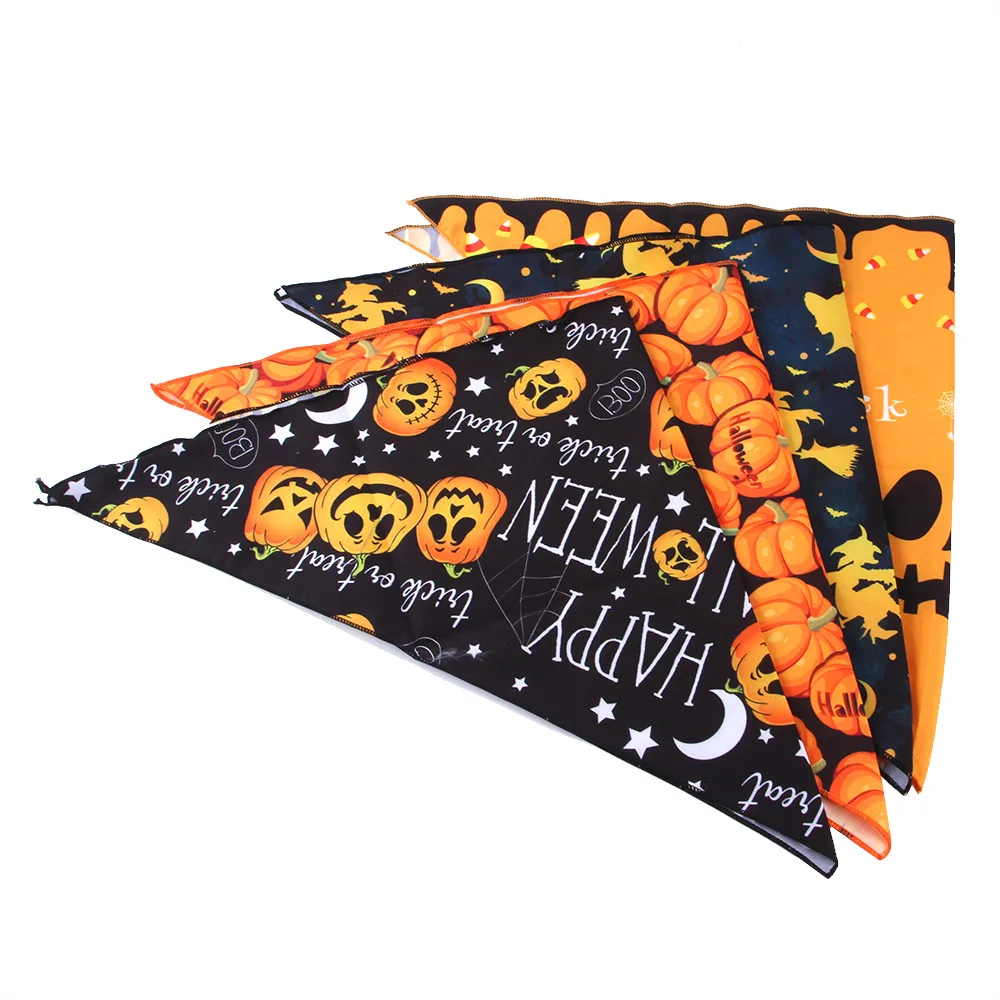 

2023 New Halloween Dog Triangle Scarfs Pet Cats Bandana Adjustable Washable Bib Shawls for Small Medium Dog Accessoires