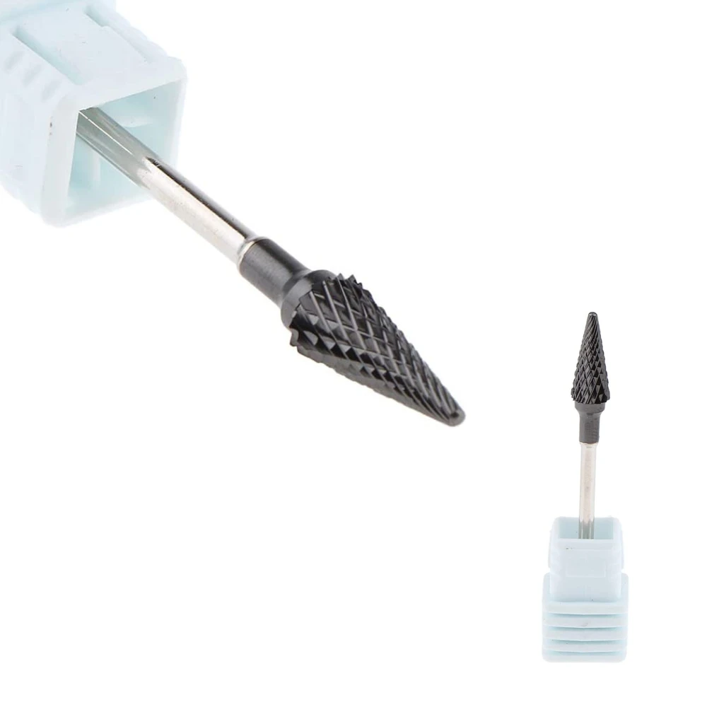 

Black Tungsten Nail Drill Bit Sharp Pointed Top Milling Cuter Quick Remove Nail Art Accessories Professional Salon and Home Use