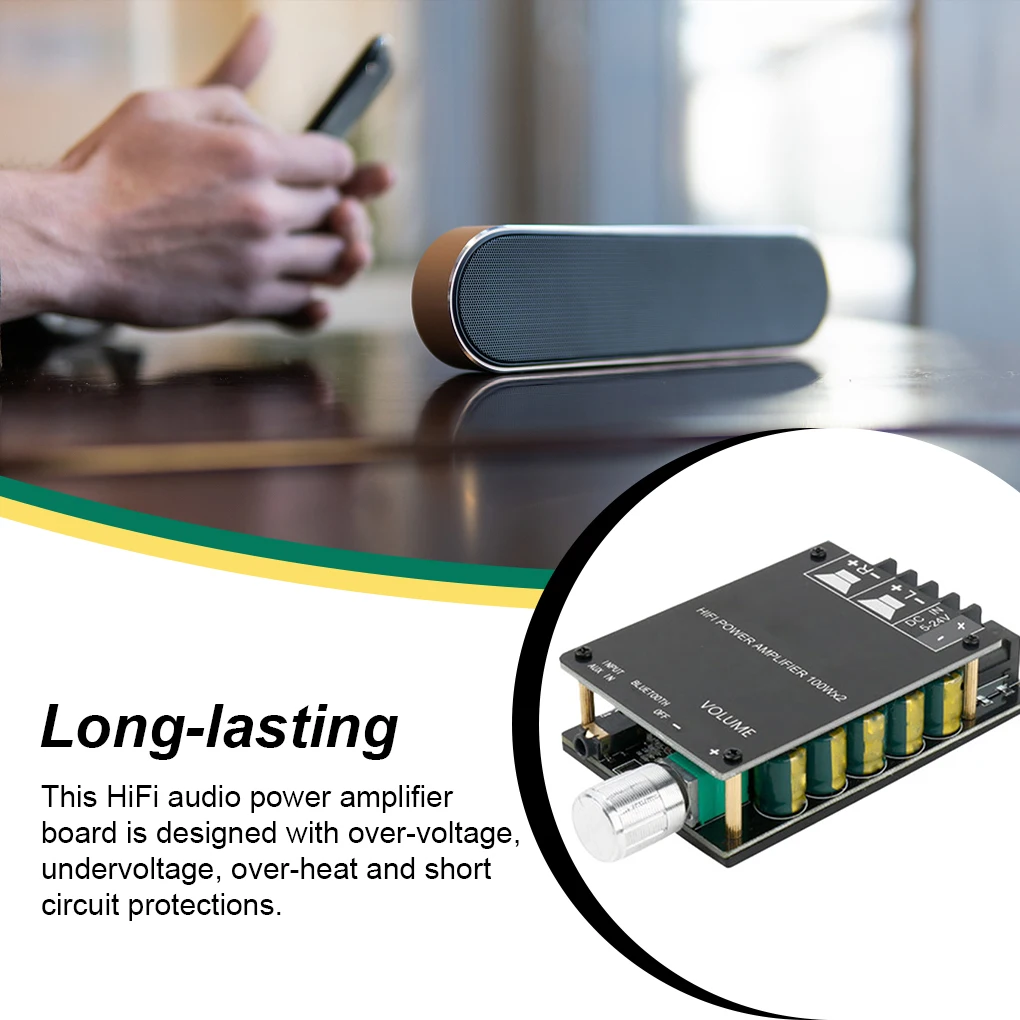 

Bluetooth-совместимый AUX усилитель мощности, цифровой аудио усилитель, беспроводная защита цепи, улучшенный динамик с переключателем