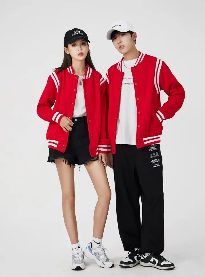 Varsity Jackets Girls Boys New Autumn Quality Patchwork Color Button Women Men Team Baseball Jacket Sports Coat Custom