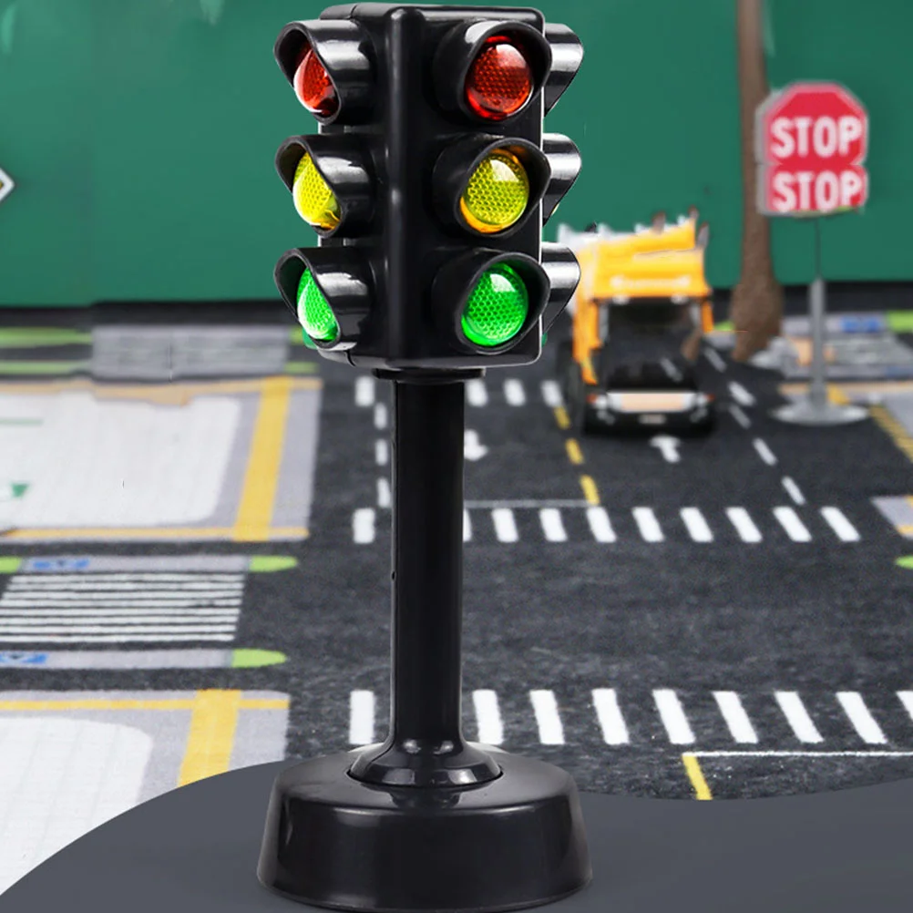 10/12Pcs Traffic Light Model Kids Signs Toy Simulation Micro Toys Set Toddler Abs Pretend Play Crosswalk Signal Models Mini Toys images - 6