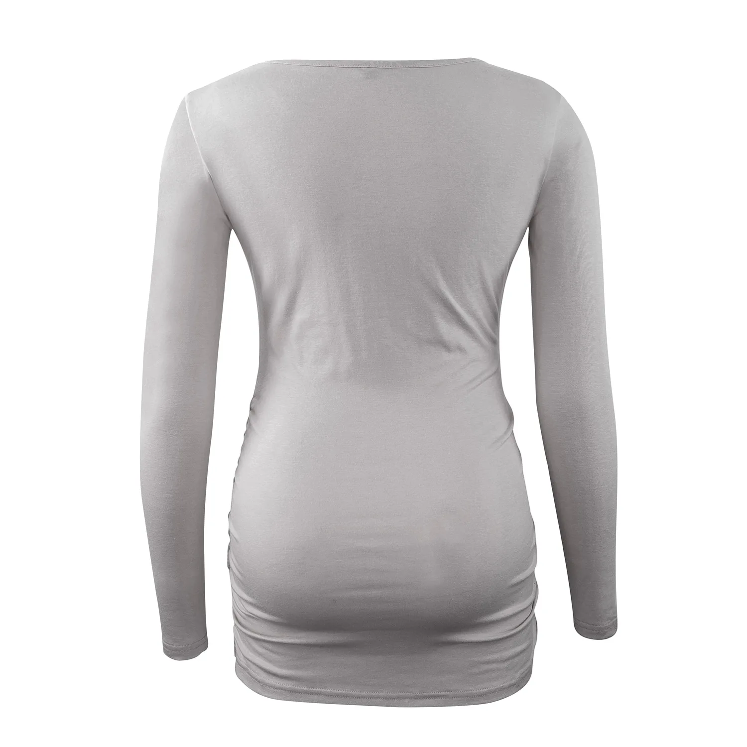 Pregnancy Women Long Sleeve Clothes Ladies Soft Comfotable Simple Solid Autumn Winter O-Neck Maternity Tee Shirts