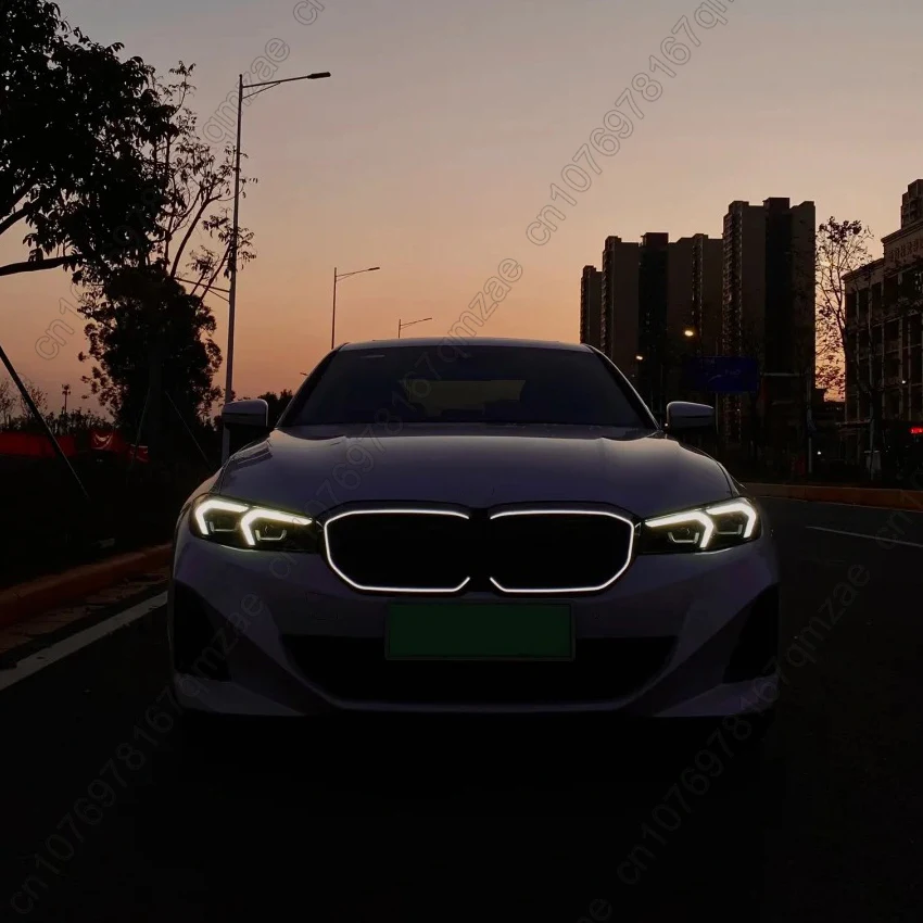 BMW i3 eDrive 30 35 40 LCI 2022-2024용 신형 LED 전면 발광 그릴, 다이아몬드 블랙/실버/더블 라인 스타일 레이싱 그릴