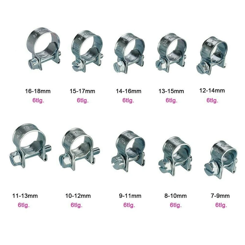 HPS Performance #15 Stainless Steel 5/16" Fuel Injection Hose Clamps 10pc Pack (13mm - 15mm) (FIC-13x10) In | Whizz - Foto 4